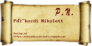 Pákozdi Nikolett névjegykártya