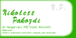 nikolett pakozdi business card